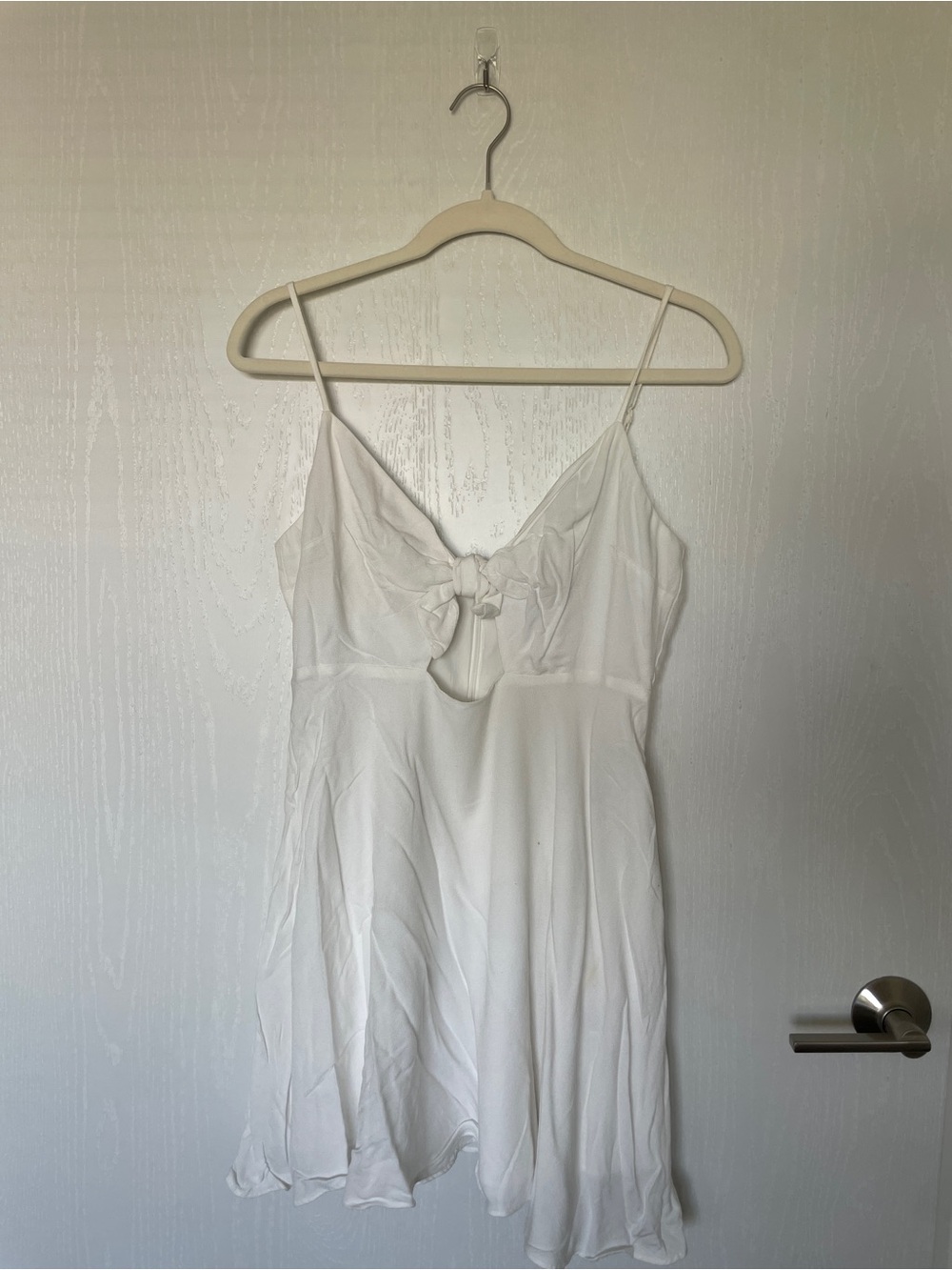 Forever 21 White Tie-Front Mini Dress